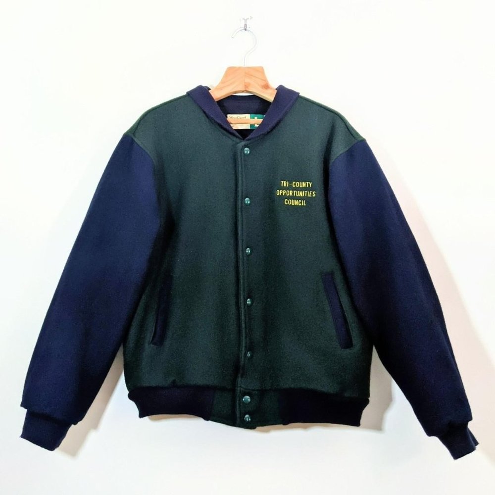 RECYCLED WOOL VARSITY JACKET